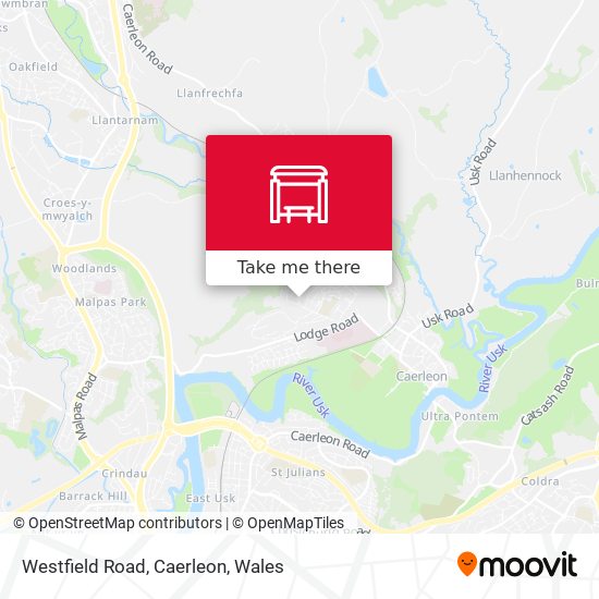 Westfield Road, Caerleon map