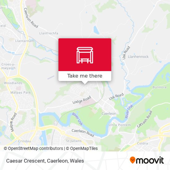 Caesar Crescent, Caerleon map