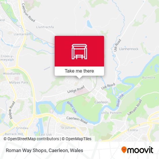 Roman Way Shops, Caerleon map