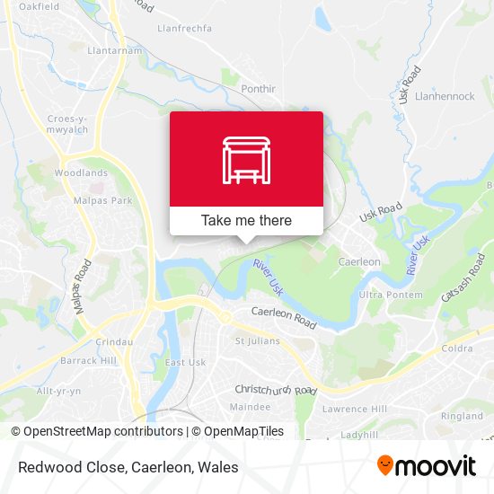 Redwood Close, Caerleon map