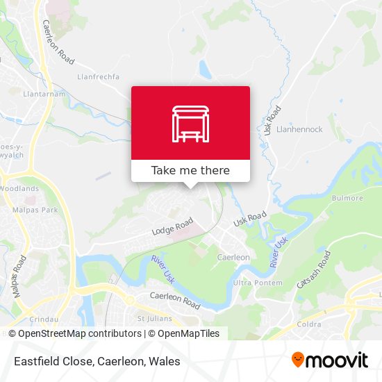 Eastfield Close, Caerleon map