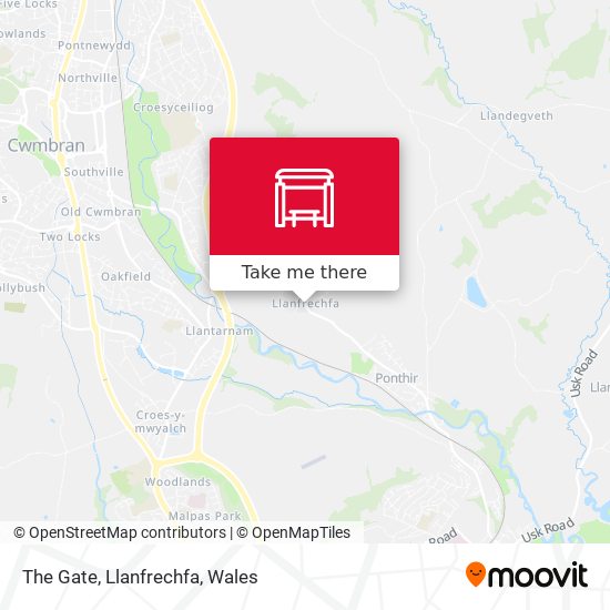 The Gate, Llanfrechfa map