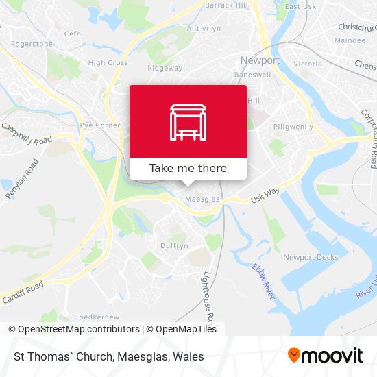 St Thomas` Church, Maesglas map