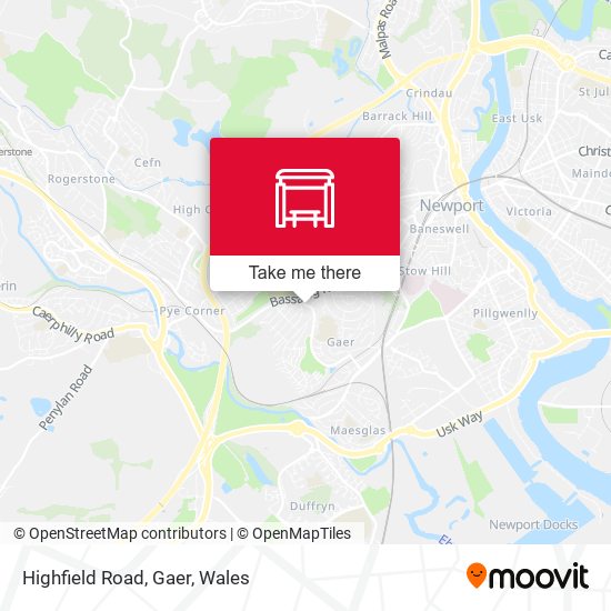 Highfield Road, Gaer map