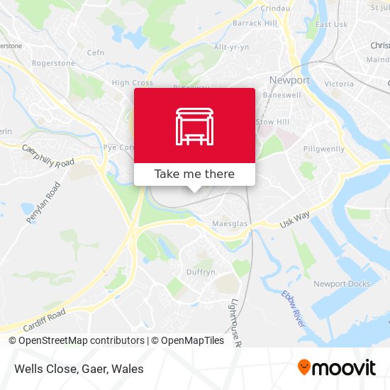 Wells Close, Gaer map