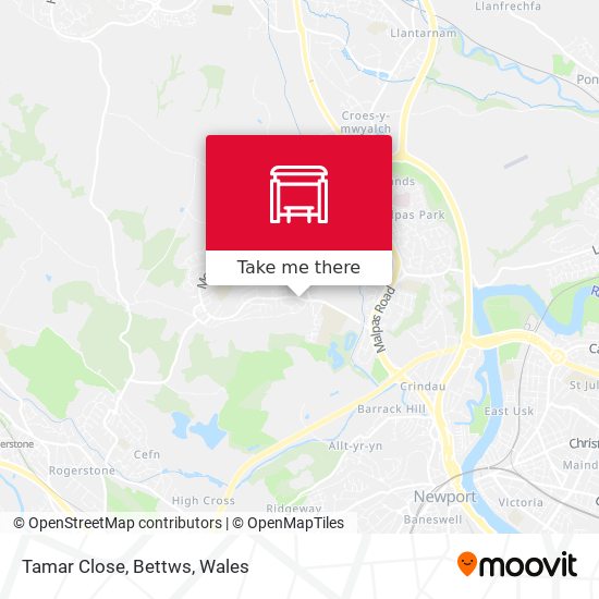 Tamar Close, Bettws map