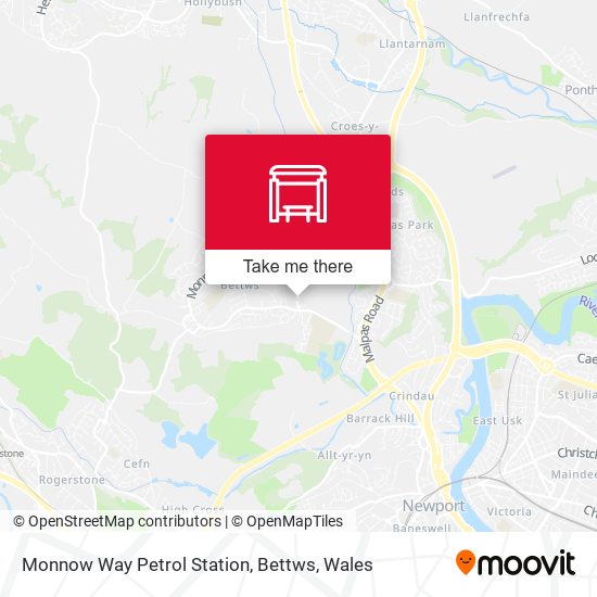 Monnow Way Petrol Station, Bettws map