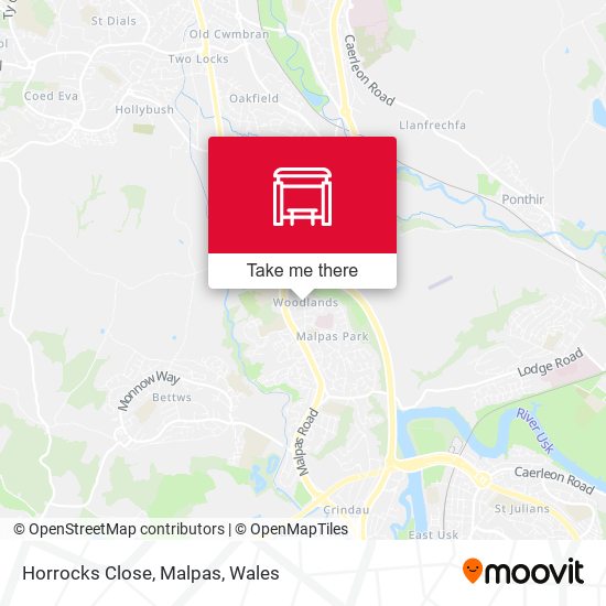 Horrocks Close, Malpas map