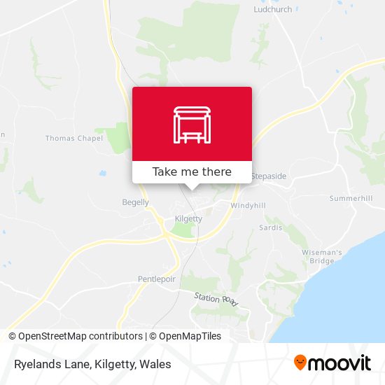 Ryelands Lane, Kilgetty map