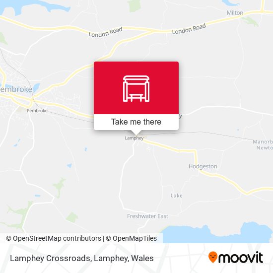 Lamphey Crossroads, Lamphey map