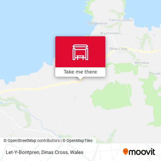 Let-Y-Bontpren, Dinas Cross map