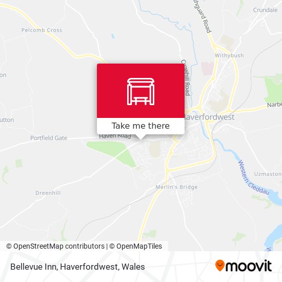 Bellevue Inn, Haverfordwest map