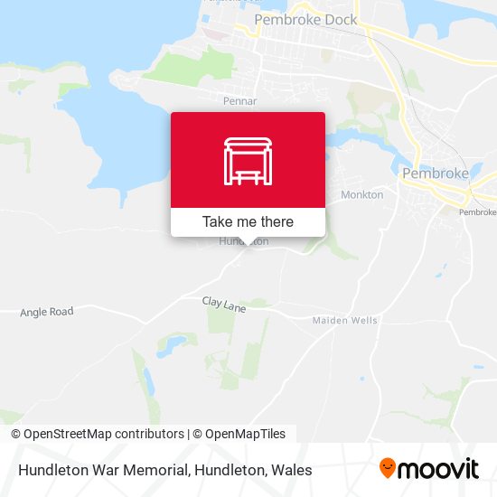 Hundleton War Memorial, Hundleton map
