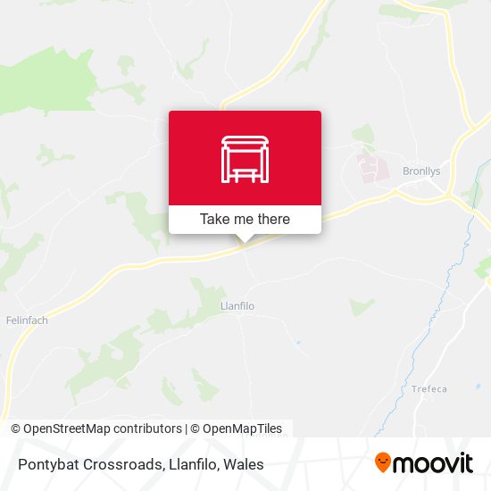 Pontybat Crossroads, Llanfilo map