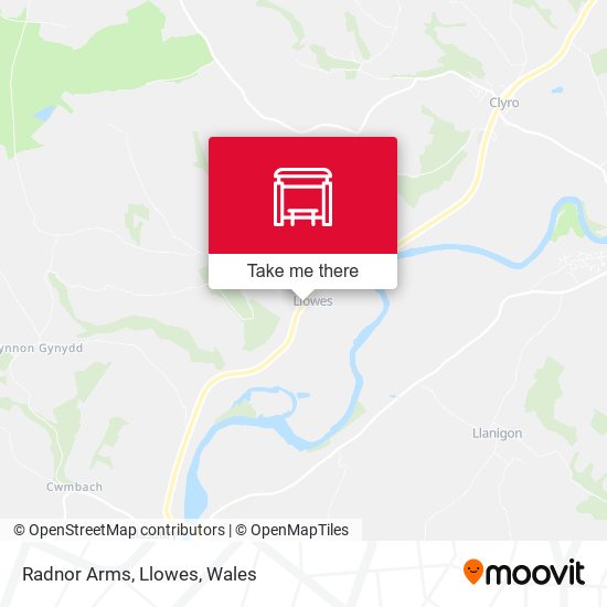 Radnor Arms, Llowes map