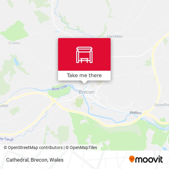 Cathedral, Brecon map