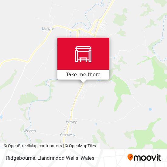 Ridgebourne, Llandrindod Wells map