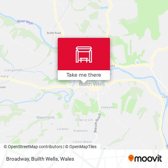 Broadway, Builth Wells map