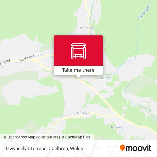 Llwyncelyn Terrace, Coelbren map