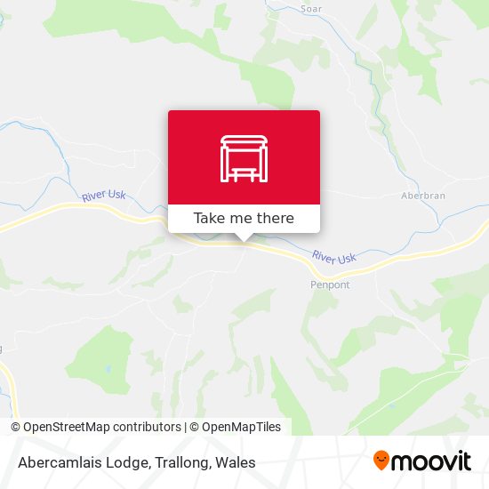 Abercamlais Lodge, Trallong map