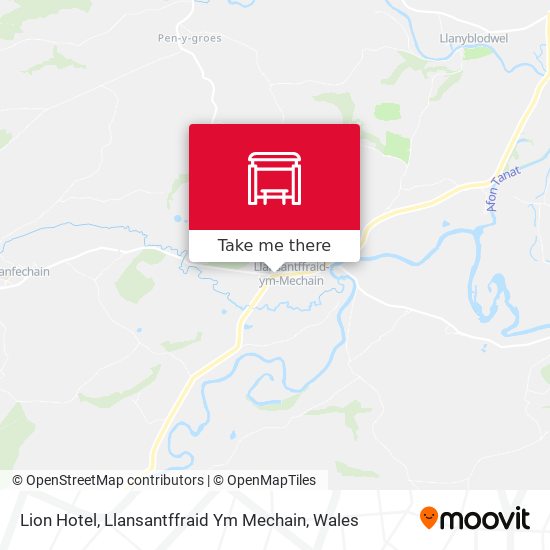Lion Hotel, Llansantffraid Ym Mechain map