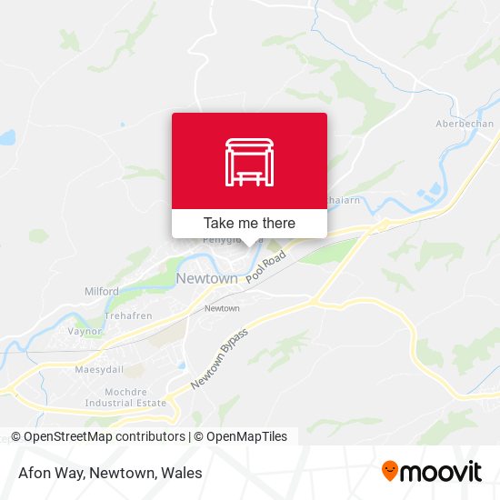 Afon Way, Newtown map