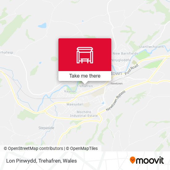 Lon Pinwydd, Trehafren map