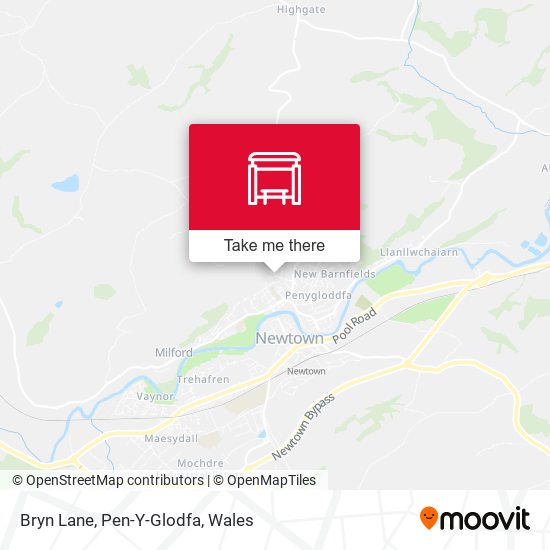 Bryn Lane, Pen-Y-Glodfa map
