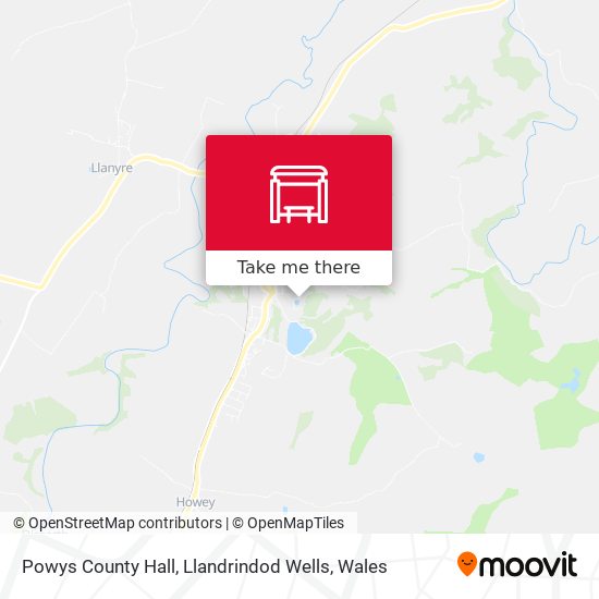 Powys County Hall, Llandrindod Wells map