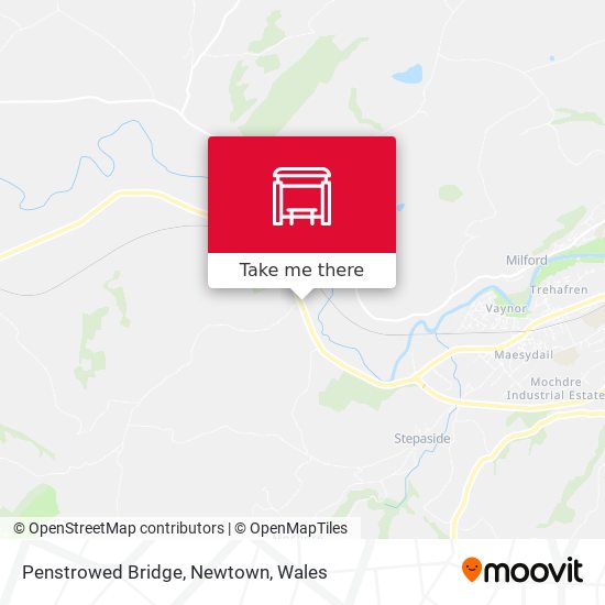 Penstrowed Bridge, Newtown map