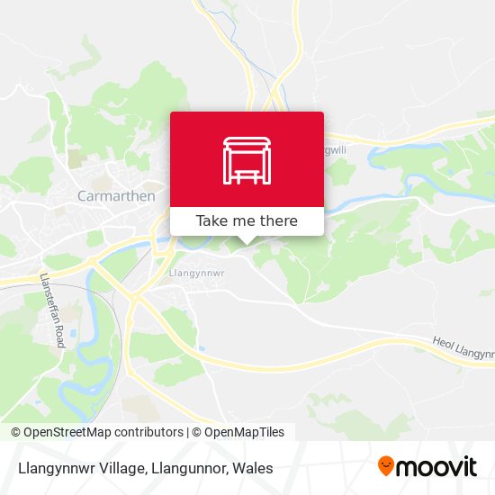 Llangynnwr Village, Llangunnor map
