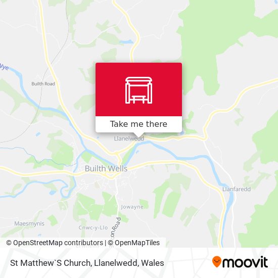 St Matthew`S Church, Llanelwedd map