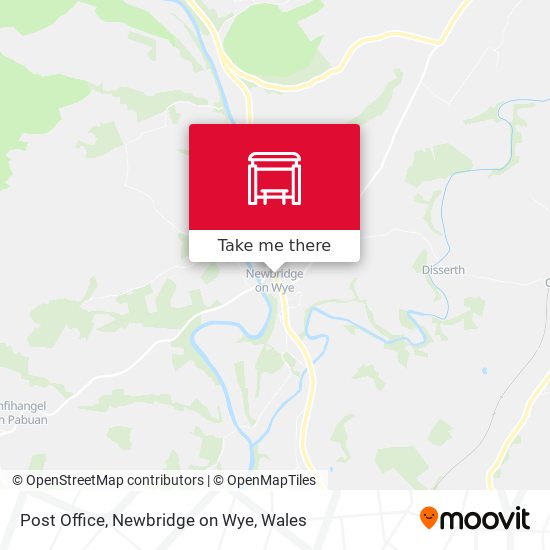 Post Office, Newbridge on Wye map