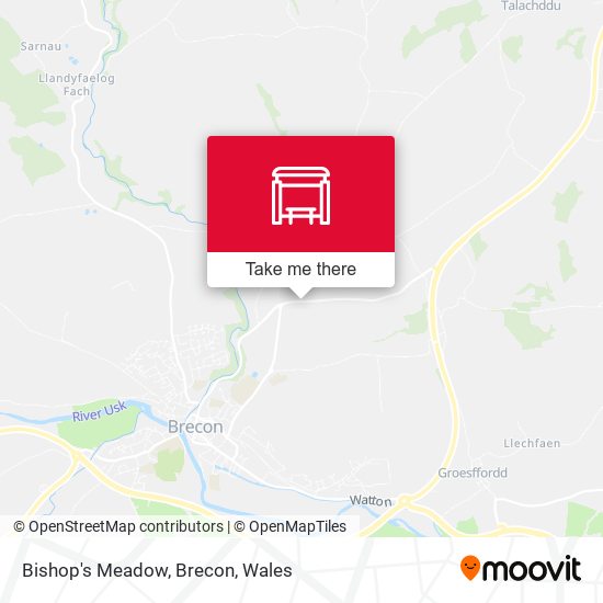 Bishop's Meadow, Brecon map