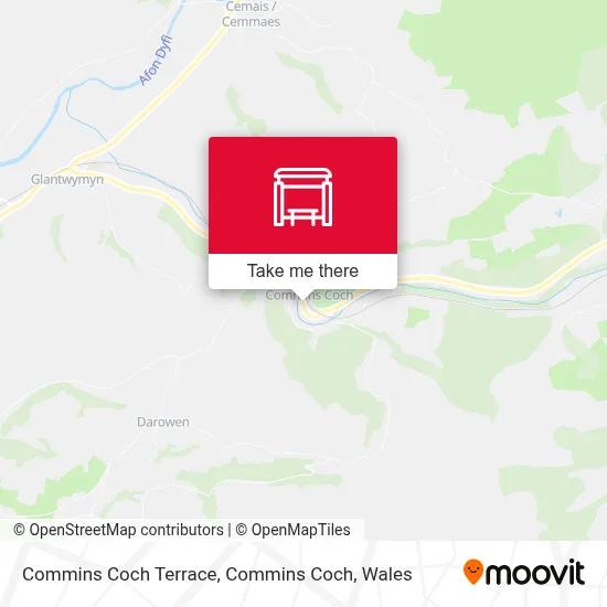 Commins Coch Terrace, Commins Coch map