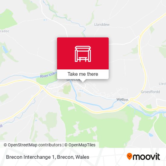 Brecon Interchange 1, Brecon map