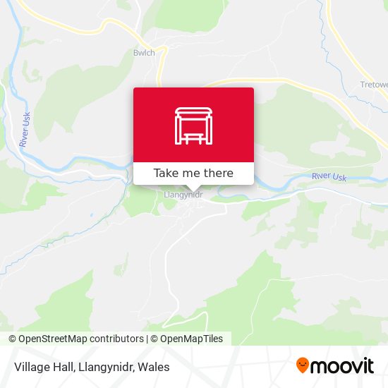 Village Hall, Llangynidr map