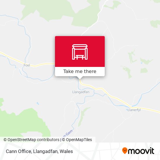 Cann Office, Llangadfan map