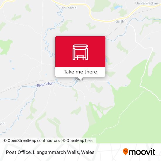 Post Office, Llangammarch Wells map