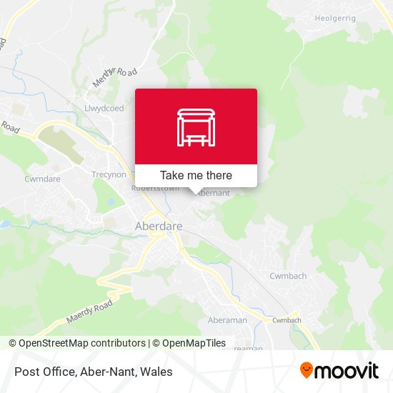 Post Office, Aber-Nant map