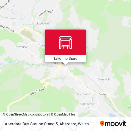 Aberdare Bus Station Stand 5, Aberdare map