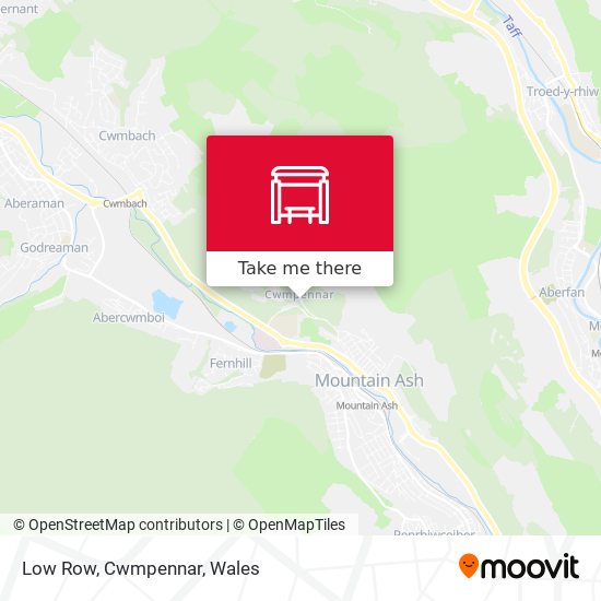 Low Row, Cwmpennar map