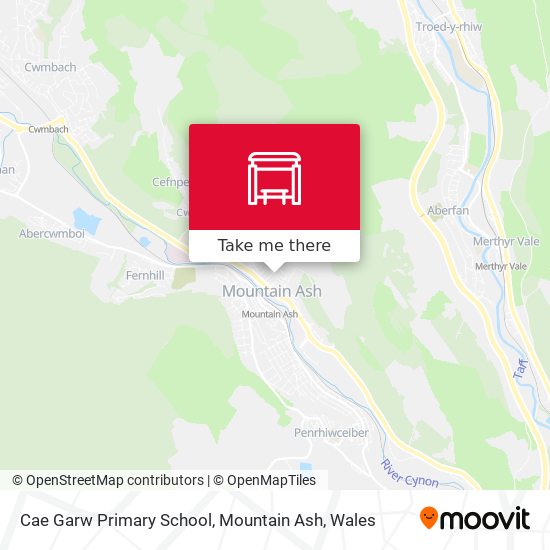 Cae Garw Primary School, Mountain Ash map