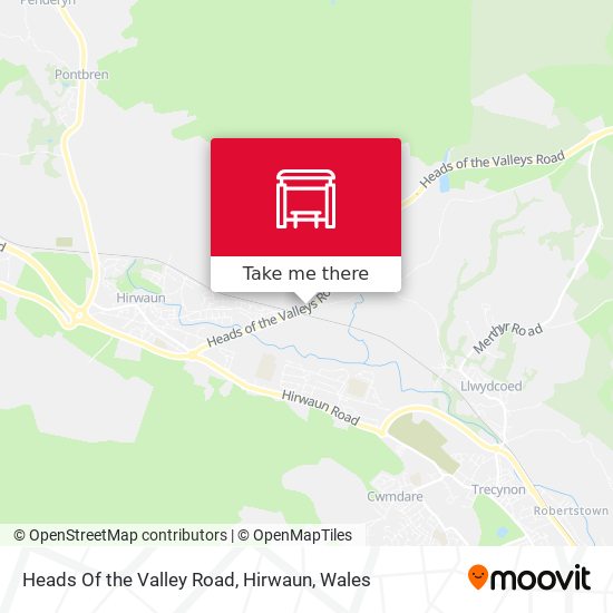 Heads Of the Valley Road, Hirwaun map