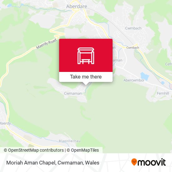 Moriah Aman Chapel, Cwmaman map