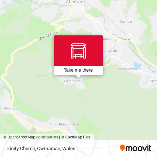 Trinity Church, Cwmaman map