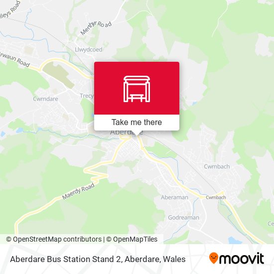 Aberdare Bus Station Stand 2, Aberdare map