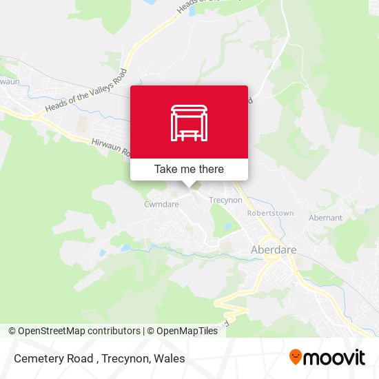 Cemetery Road , Trecynon map