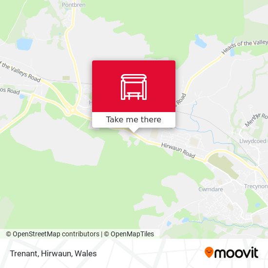 Trenant, Hirwaun map