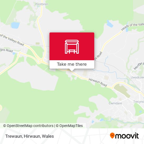 Trewaun, Hirwaun map